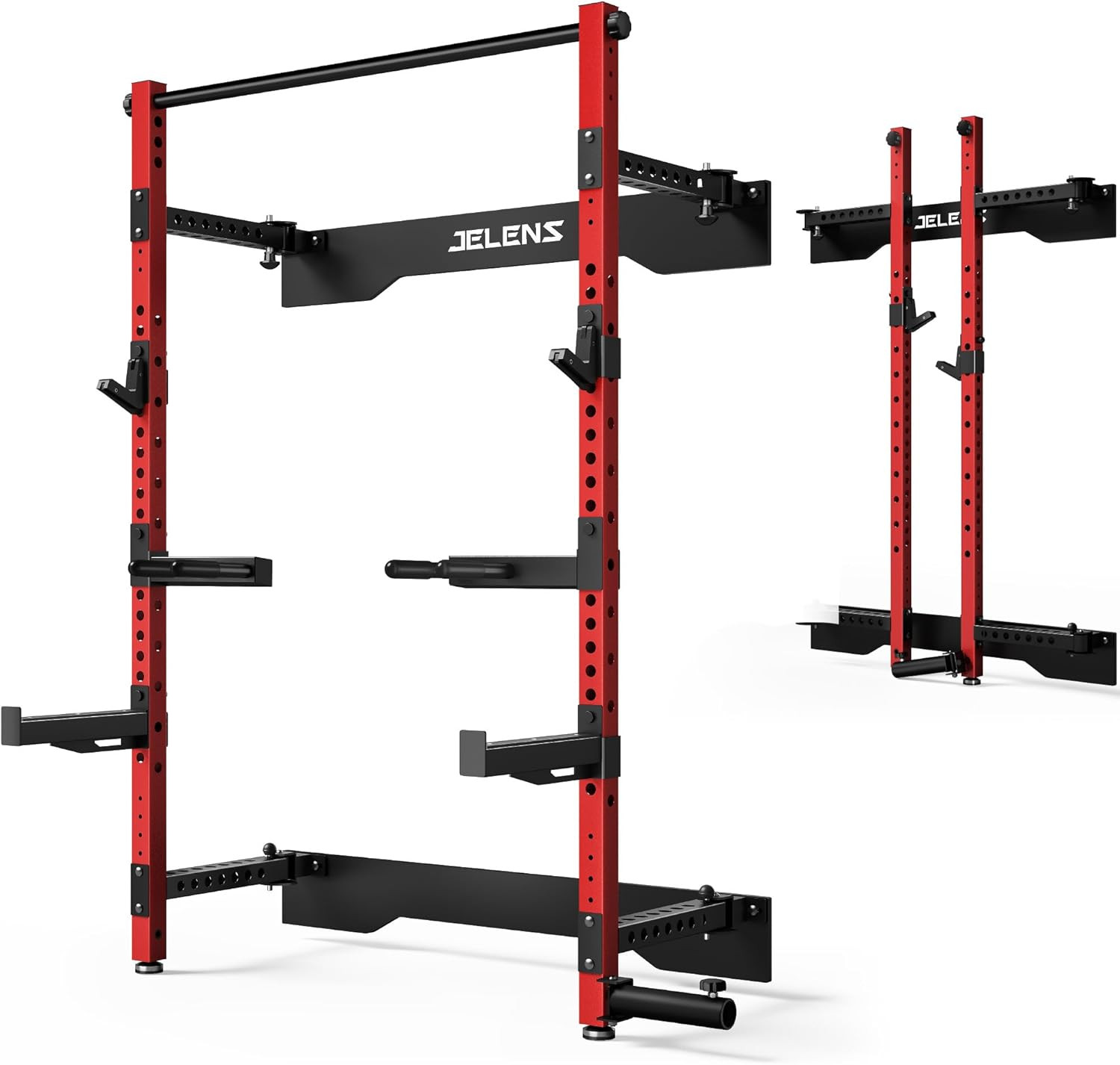 Folding Squat Rack, Wall Mounted Power Rack for Home Gym, Space Saving Multi-Fun