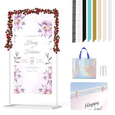 Wedding Sign Stand, Metal Welcome to Our Wedding Sign Stand,Adjustable Weddin...