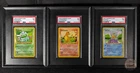 Shadowless PSA 7 Starter Trio Display Bulbasaur Charmander Squirtle