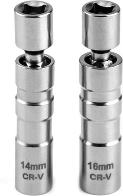 QWORK Universal Flexibel Zündkerzenschlüssel Set, Magnetisch Zündkerzen Schlüsse