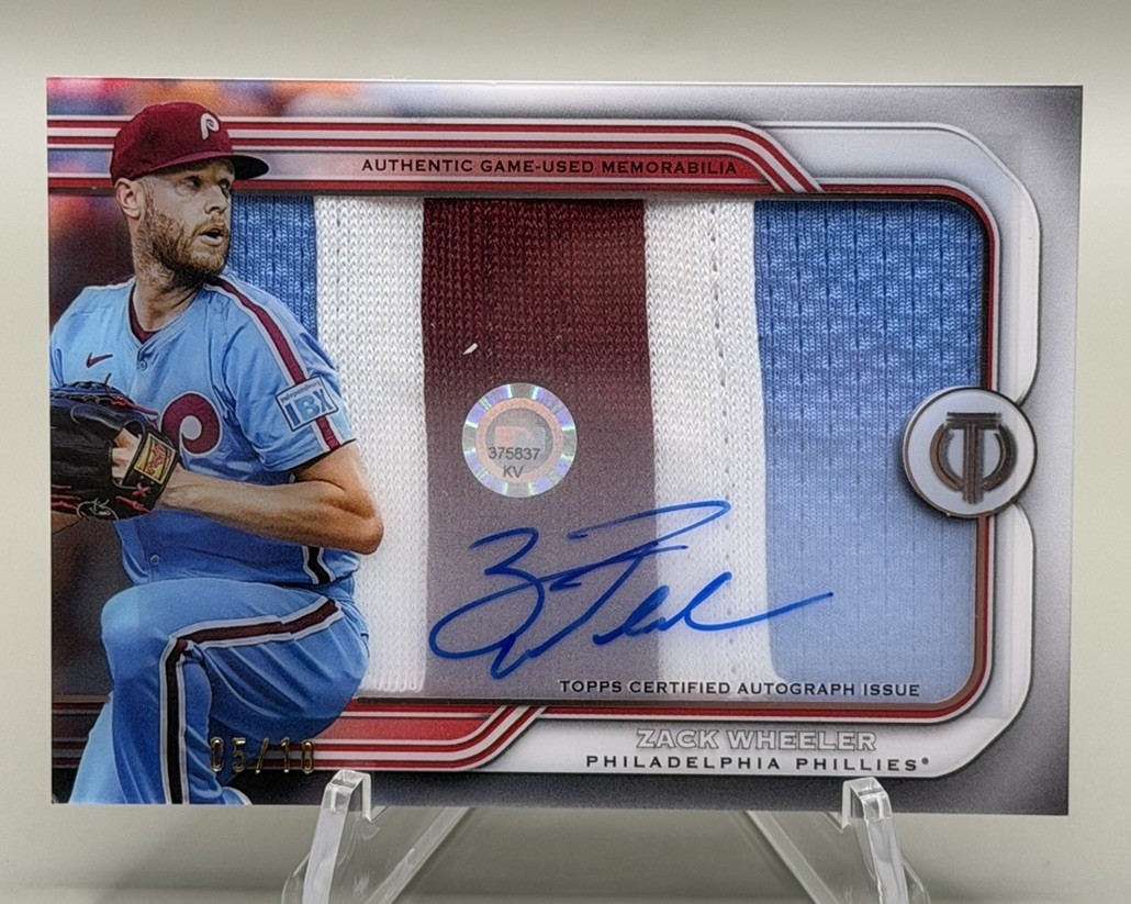 Topps 2026 Tribute Zack Wheeler Phillies Prime Patch Auto Relic PPA-ZW2 /10