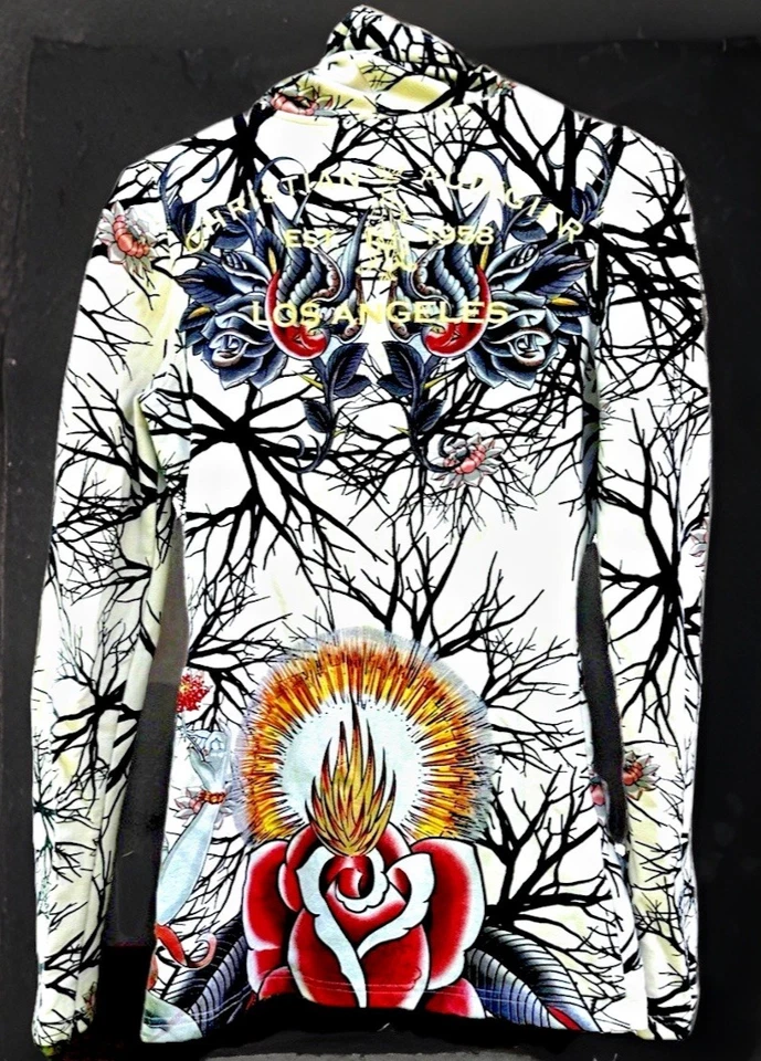 Sudadera con capucha Christian Audigier Los Angeles Y2K para mujer XS Quan Yin rosa asiática glamurosa Foto 2 de 4