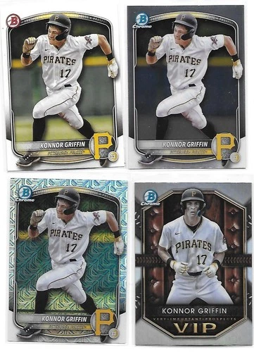 4 / 2025 BOWMAN KONNOR GRIFFIN PROSPECT CARDS #BP-86 #BCP-86 #VIP-20 PIRATES