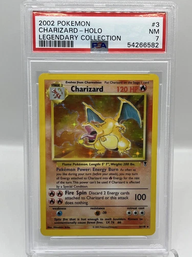 Charizard 3/110 Legendary Collection Holo Rare Vintage Pokemon TCG Card PSA 7 NM