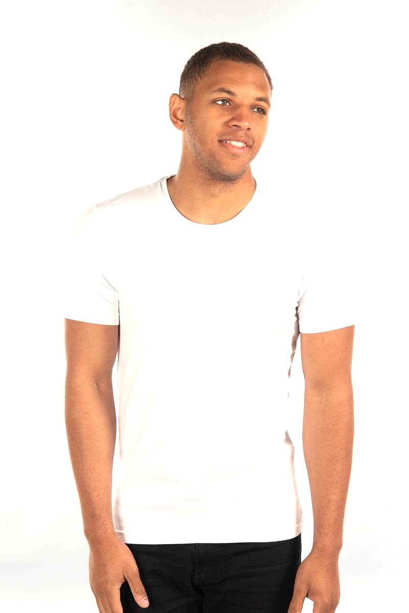 Мужская футболка City Lab белого цвета с круглым вырезом и эластичным кроем - S