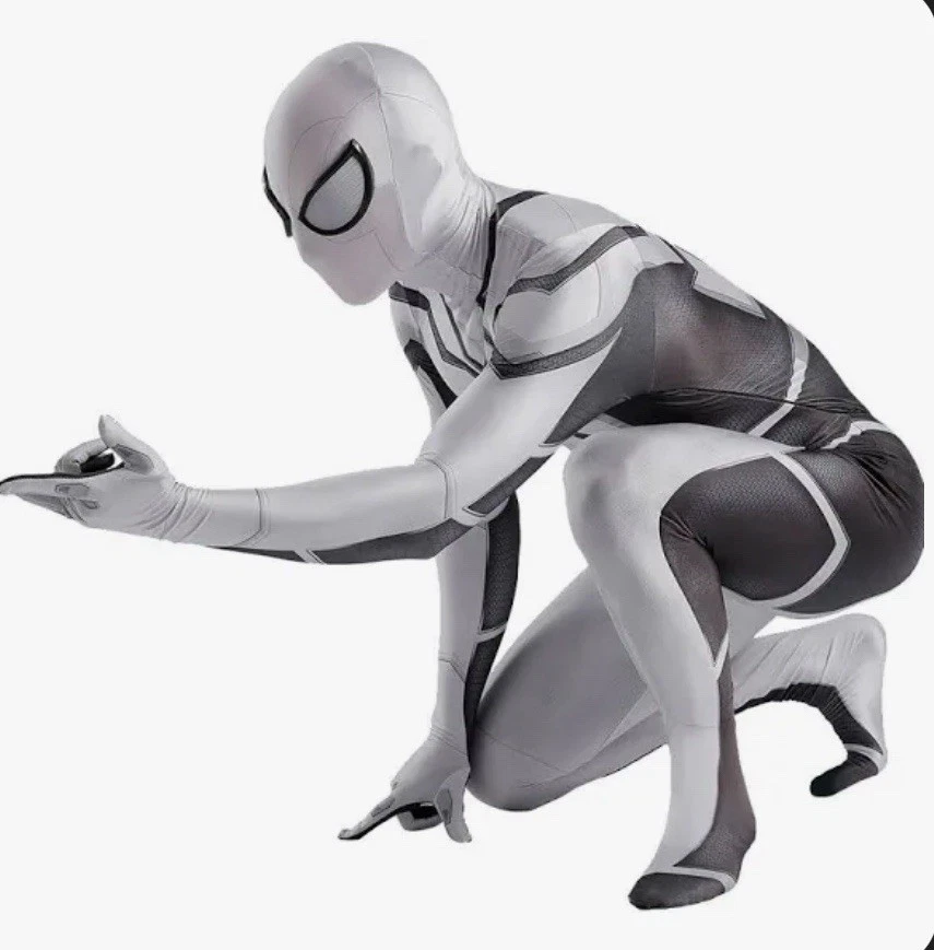 NEW White Future Foundation Spiderman Bodysuit Cosplay Kids Costume Size M/130 - Image 4 of 4
