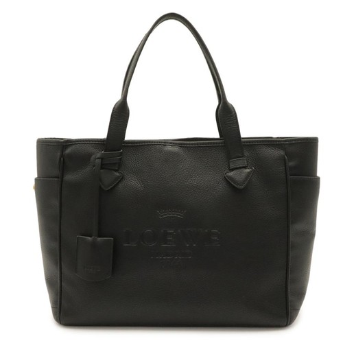 LOEWE Bag: Black Leather W29H24.5D14cm w/clochette;