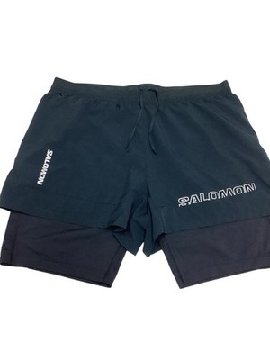 Salomon Mens 2 In 1 Shorts Size M Black