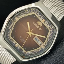 RARE VINTAGE ORIENT CRYSTAL AUTOMATIC JAPAN MENS ORIGINAL DIAL WATCH a704924-1