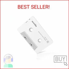 Bluetooth Car Audio Cassette Adapter, 5.0 Tape Player Aux - White