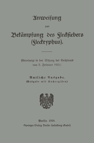 Sitzung Des Reichsrats | Anweisung Zur BekäMpfung Des Fleckfiebers (Flecktyphus)-image