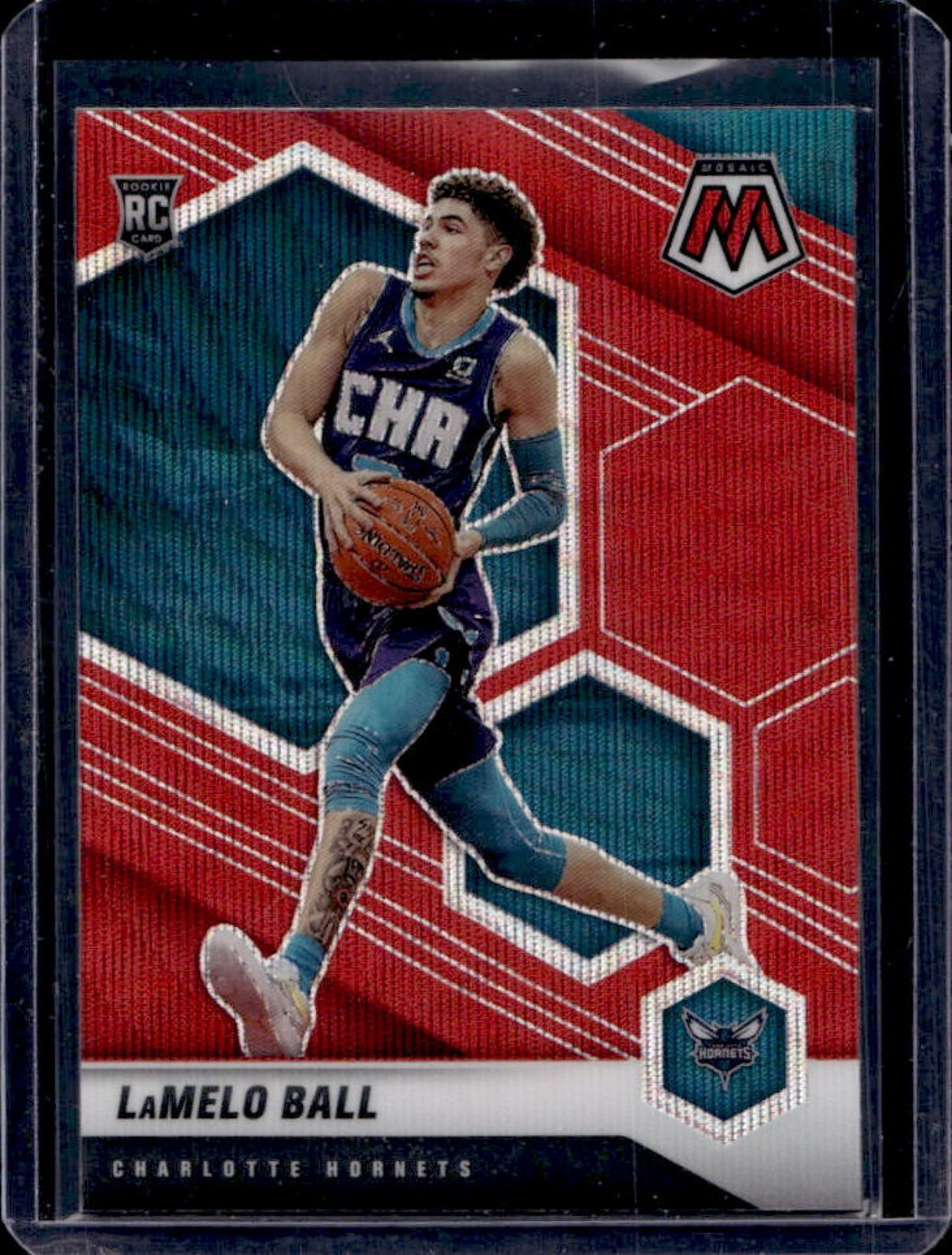 2020-21 Mosaic LaMelo Ball RC Red Wave Rookie #202 Hornets