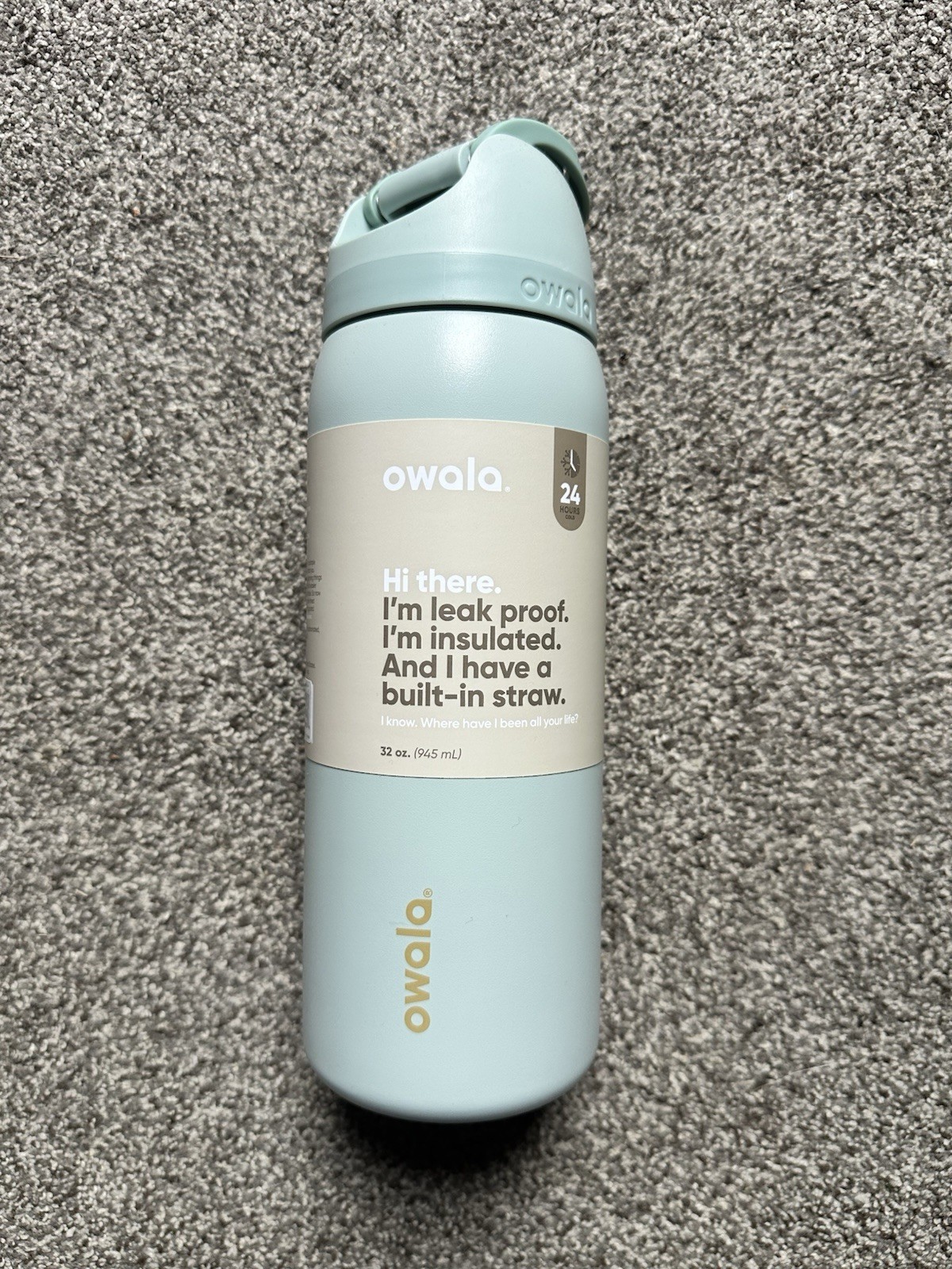 Light Blue/Green Metal Osaka brand 24 oz Water Bottle