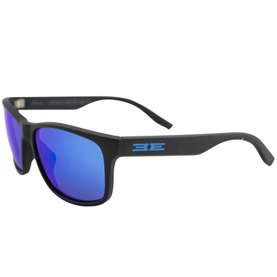 Epoch Eyewear Delta Golf Sport Riding Sunglasses Black Frame Blue Mirror