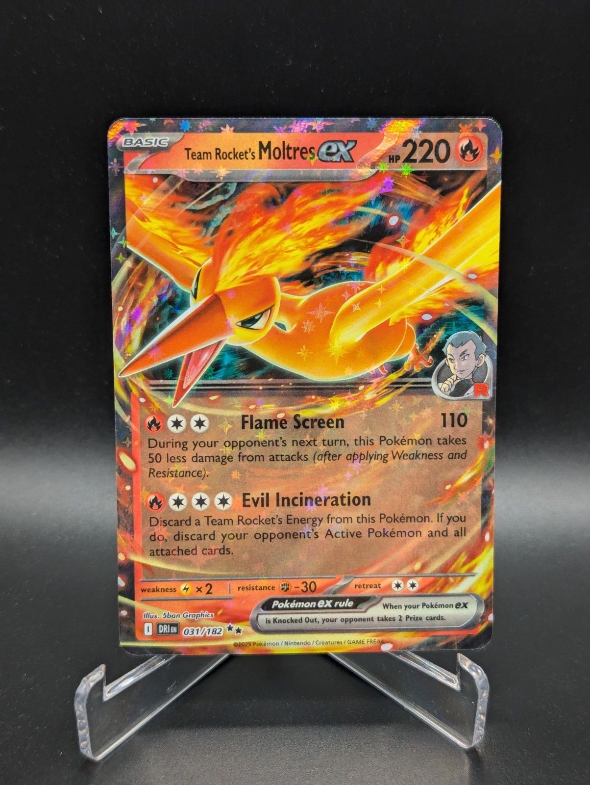 Pokemon Team Rocket’s Moltres ex 031/182 Destined Rivals NM Card