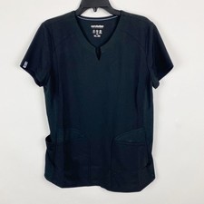 Scrubstar Black Performance Fit 4 Way Stretch Moisture Odor Control Scrub Top M