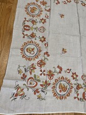 Vtg Pennsylvania Dutch Tablecloth Hearts Pitc...