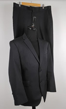 Scott & Taylor Black Pinstripe Suit 2 Piece Blazer Trousers 36W EU46