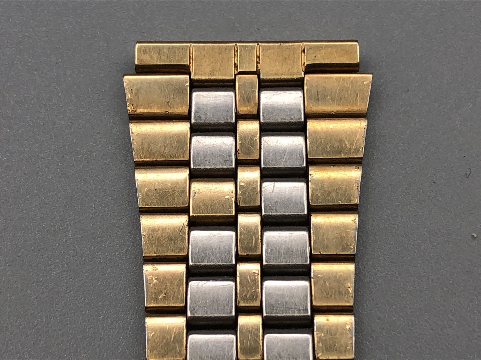 RARE VINTAGE 70's SEIKO SQ JAPAN B USED TWO TONE WATCH B274 BRACELET BAND 20mm image 5