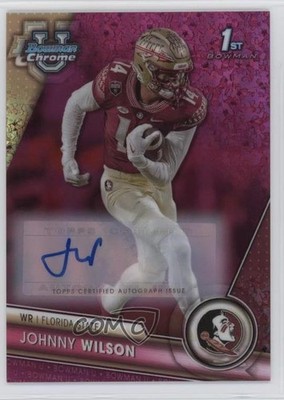 2023 Bowman U Chrome Fuchsia Mini-Diamond Refractor /150 Johnny Wilson Auto 13in