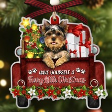 Yorkshire Terrier Dog Ornaments for Christmas Tree, 3