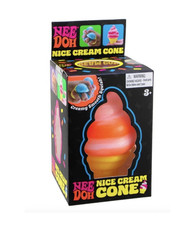 NIB Nee Doh Nice Cream Cone Tactile Squishy Squeeze Toy Orange/Yellow Authentic