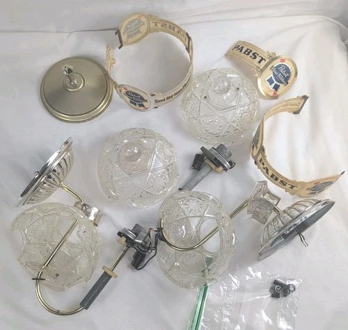 Vintage Pabst Blue Ribbon Beer Rotating Wall Sconce Parts Lot