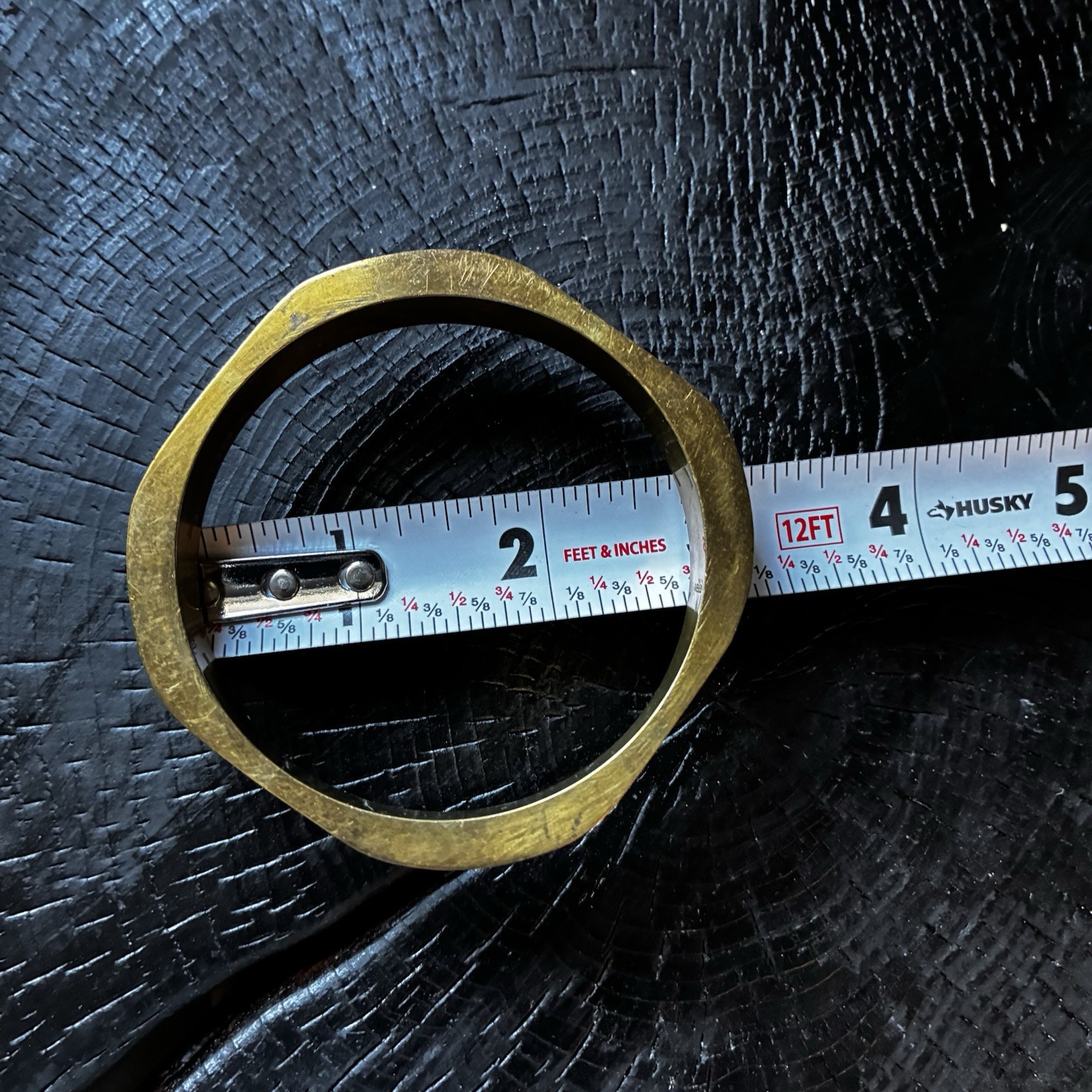 Vintage Brass Segmented Rectangular Cuff Bracelet… - image 4