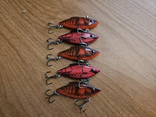 (5) Bill Lewis Rat-L-Trap 1/4 oz Lipless Crankbait Fishing Lures, Lot of 5 