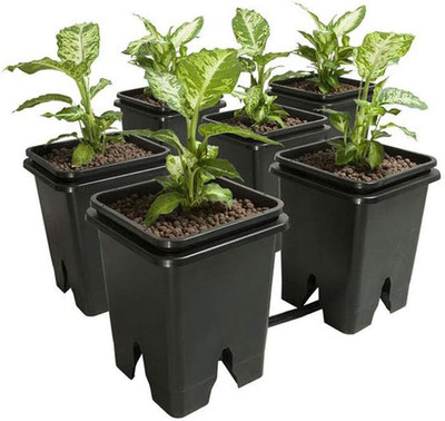Active Aqua GFOE3 Flow 2.0 6 Square Pots 5-Gallon 13-Liter Bucket Hydroponic Gro