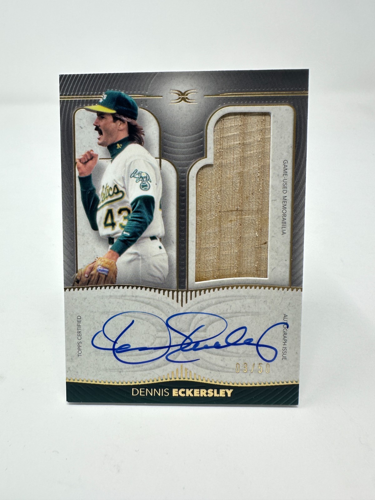 2021 Topps Definitive Dennis Eckersley Auto Relic 03/50 Athletics Game Used