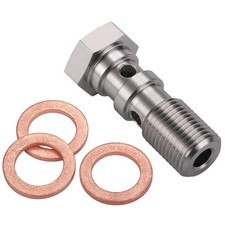 M10x1.25 Stainless Steel Double Banjo Bolt 30mm Brake Fitting Adapter
