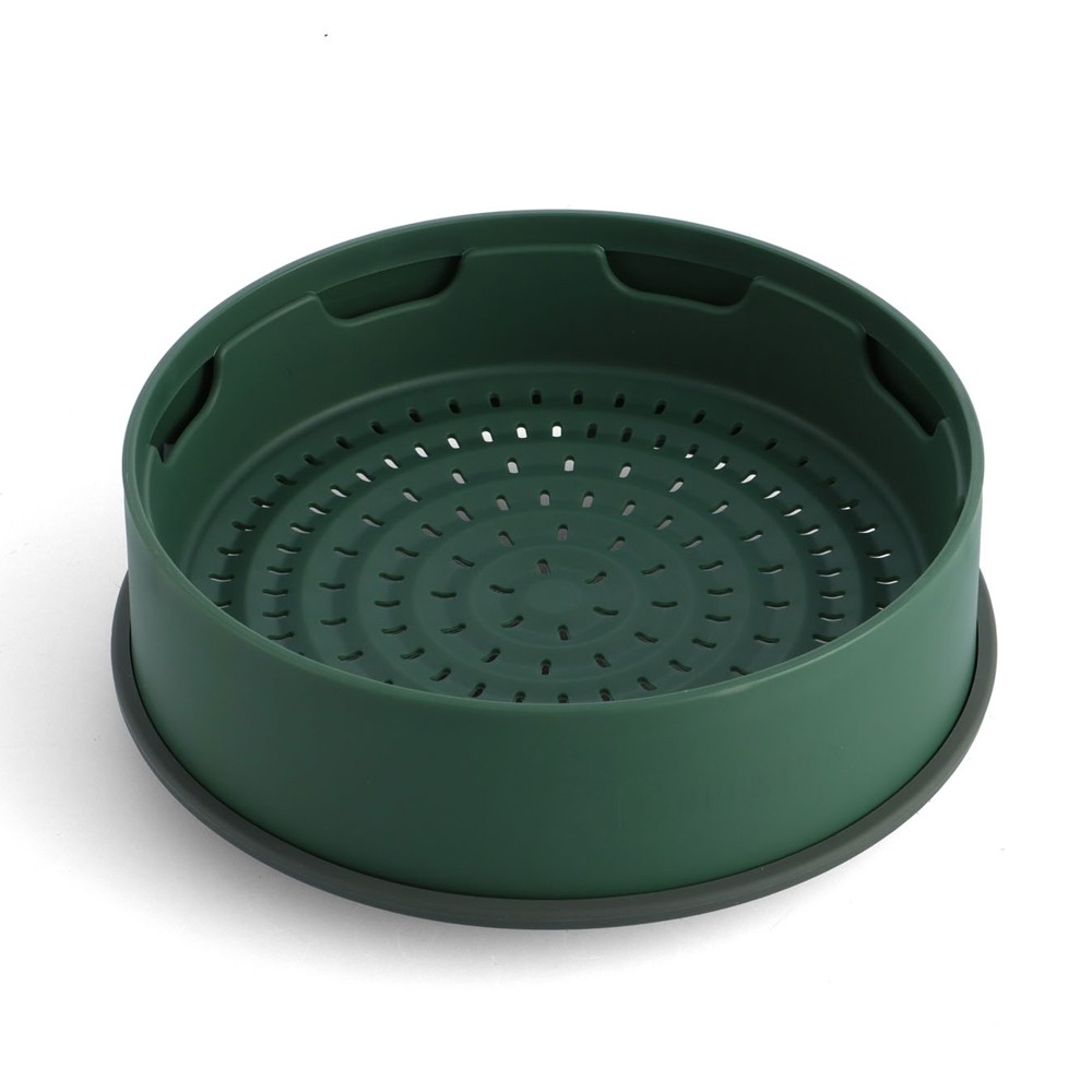 Panier à vapeur 24 cm vert plastique cuiseur égouttoir amovible 26x8 cm