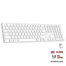 2.4G Wireless Bluetooth Keyboard Wireless and Bluetooth Keyboard-White