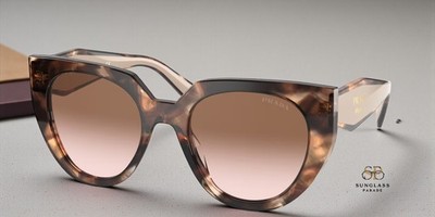 PRADA PR 14WS 01R0A6 Caramel Tortoise Powder Brown Grad 52 mm Women's Sunglasses