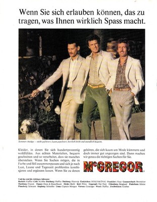 3w27155/ Reklame aus 1979   Mc Gregor Mode