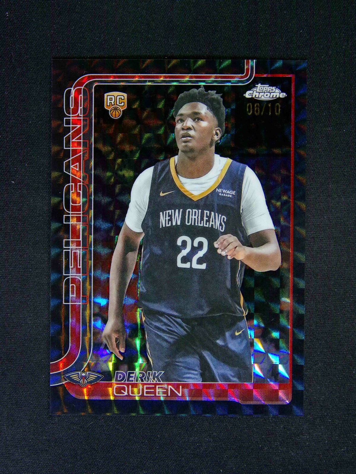 2025-26 Topps Chrome Derik Queen #263 RC Rookie Refractors Black Geometric /10