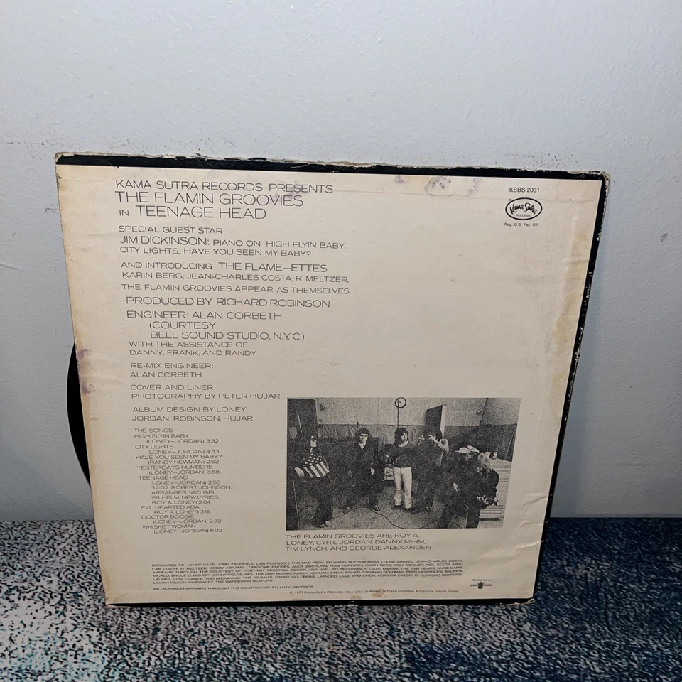 Flamin’ Groovies Teenage Head Vinyl LP 1972 US Repress Kama Sutra KSBS 2031 G - Image 2 of 4