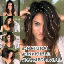 Seamless 100 Remy Human Hair Clip In Hairpiece Toupee Mono Silk Base Topper US
