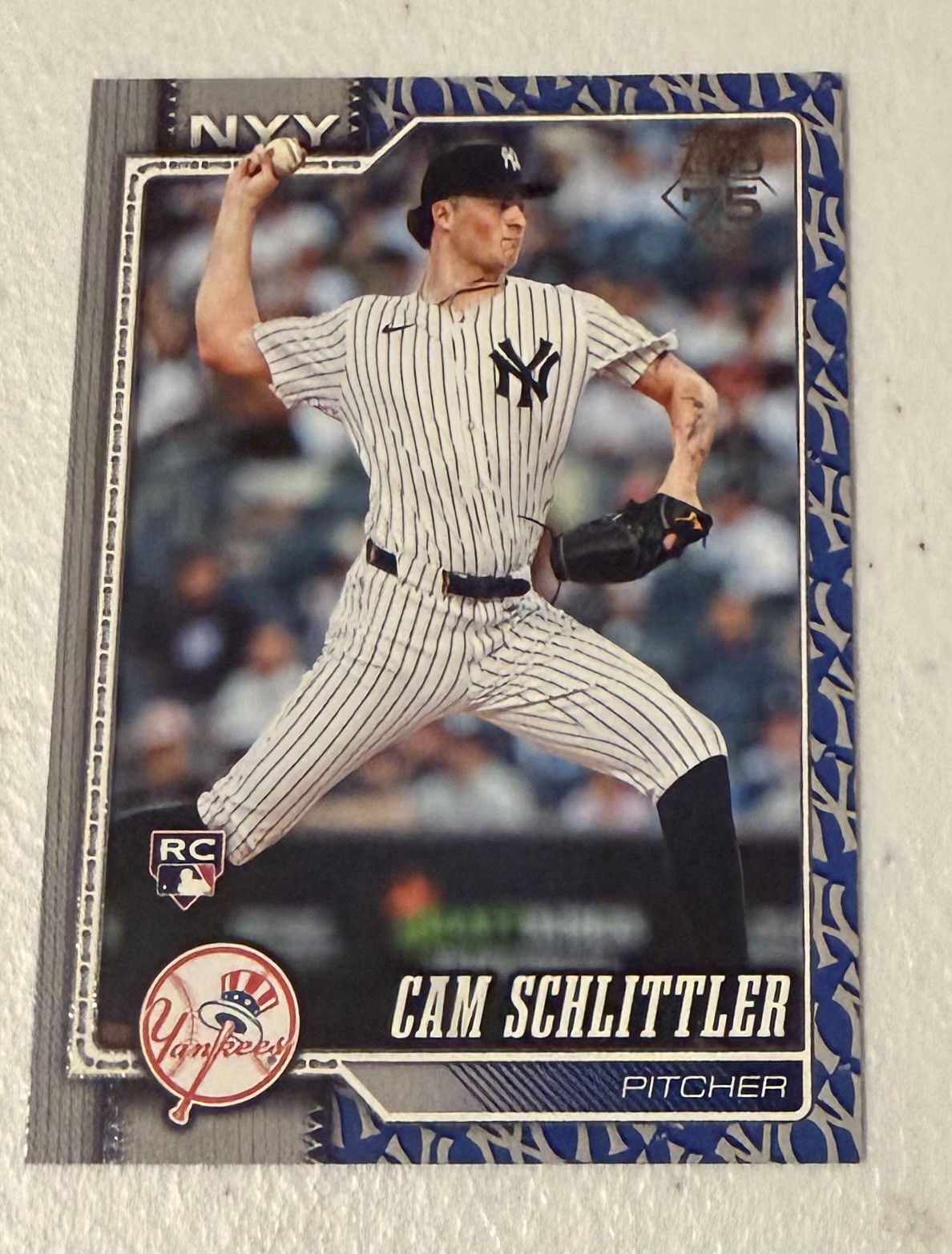 2026 Topps Series 1 Cam Schlittler Team Color Border Variation Rookie RC SP #111