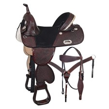 HILASON Western Horse Saddle Treeless Genuine American Leather Trail Tack  for