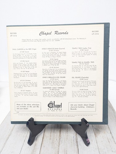Favorite Trios Temple Trio Mixed Del Delker LP-1216 Chapel Records Vinyl Record - Picture 2 of 11