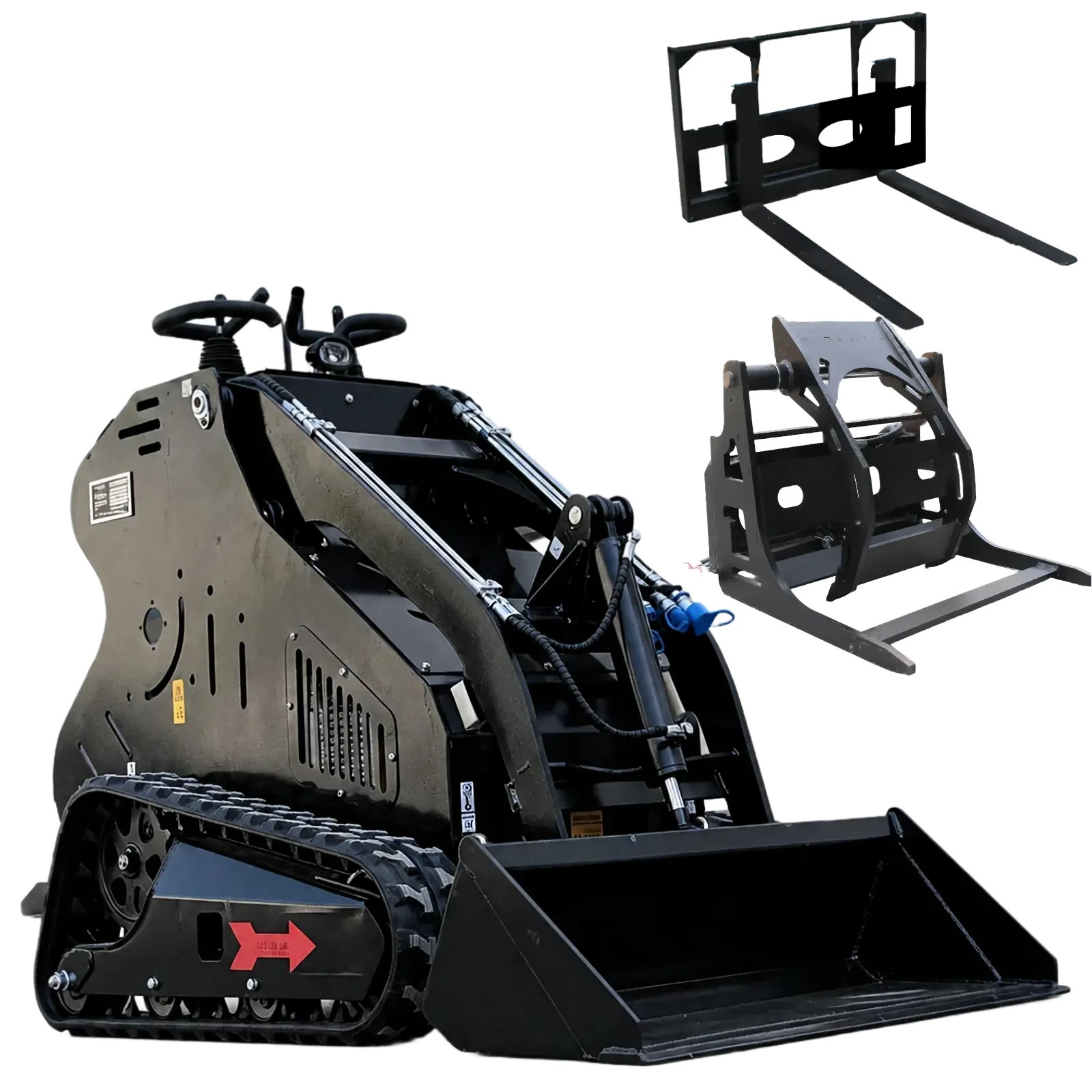 13.5HP Gas Engine Mini Skid Steer Loader Compact Stand On Loader w/Bucket EPA