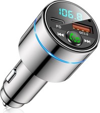 FM Transmitter for Car Bluetooth 5.3, All-Metal PD 20W  QC3.0 18W Fast Charger,
