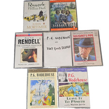 7 Cassette Audio Books Mixed Crime Detective Ruth Rendell PG Wodehouse Maigret