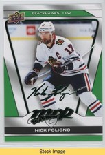 2025-26 Upper Deck MVP Green Script Nick Foligno #38 READ 1pu4