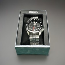 Seiko 5 Sports GMT Automatic Watch SSK001 Black Dial Stainless Box & Papers 4
