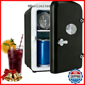 Healsmart 4 Liter/6 Can Mini Fridge Observation Window Freon-Free Portable