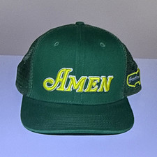 Green Yellow AMEN Graphic Trucker Hat Adjusta...