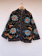 Hand embroidery Uzbek women's coat Suzani Velvet Jacket Handmade Boho Chic Coat